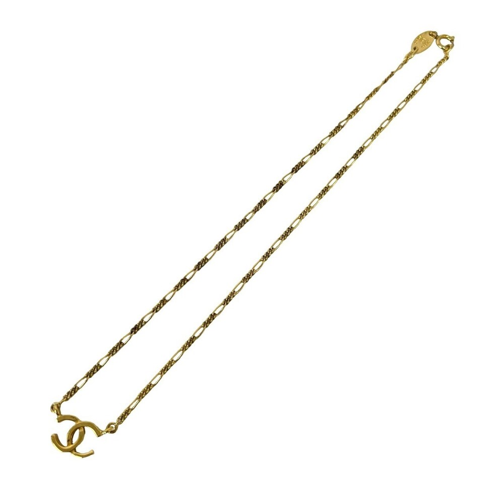 CHANEL Vintage Gold Logo Necklace